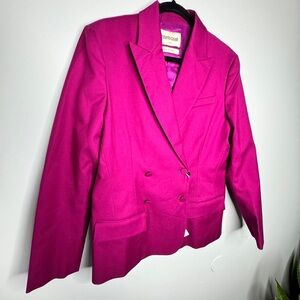 Roberto Cavalli Firenze Double Breasted Blazer in Magenta | Size 10